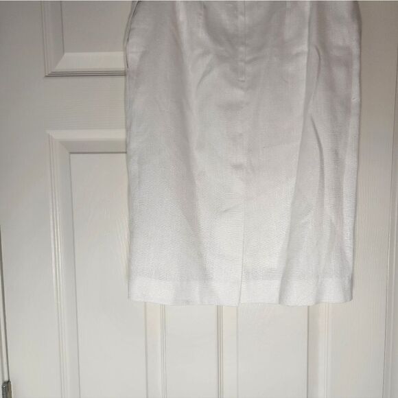 Gloria Vanderbilt 8 White LINEN Blend Embroidered Lined Women’s Skirt Suit - Picture 9 of 13